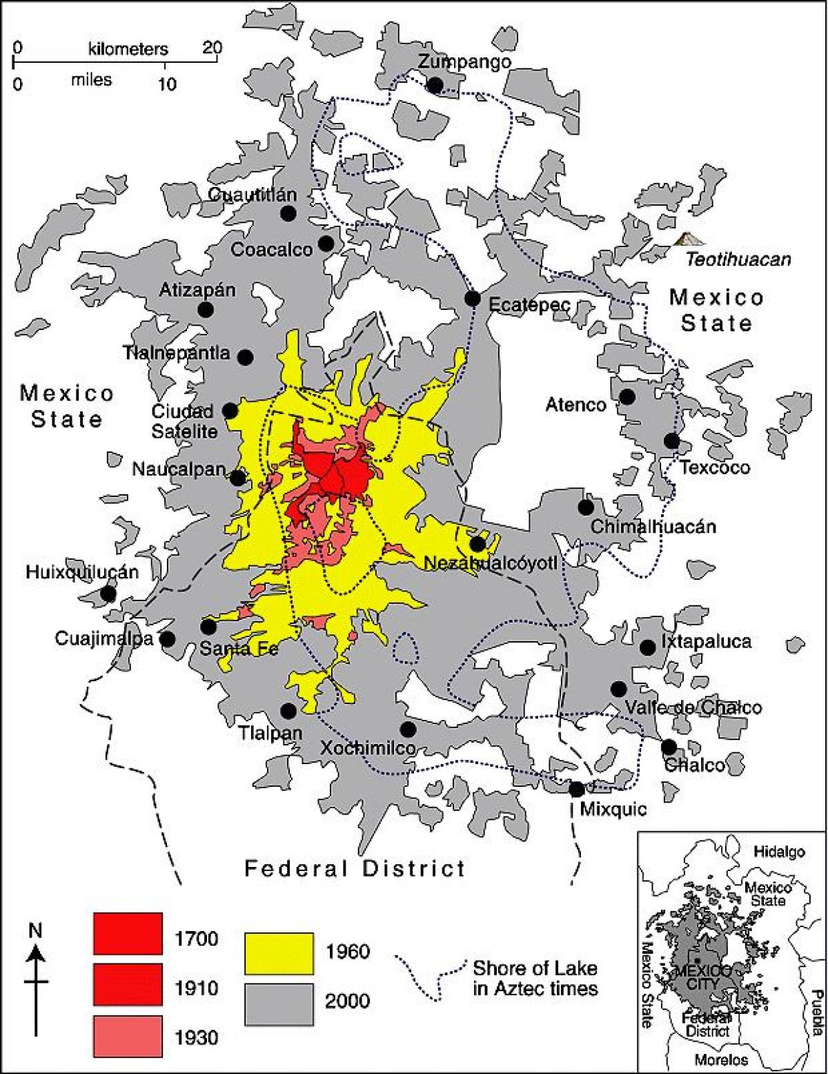карта Мексики міського округу