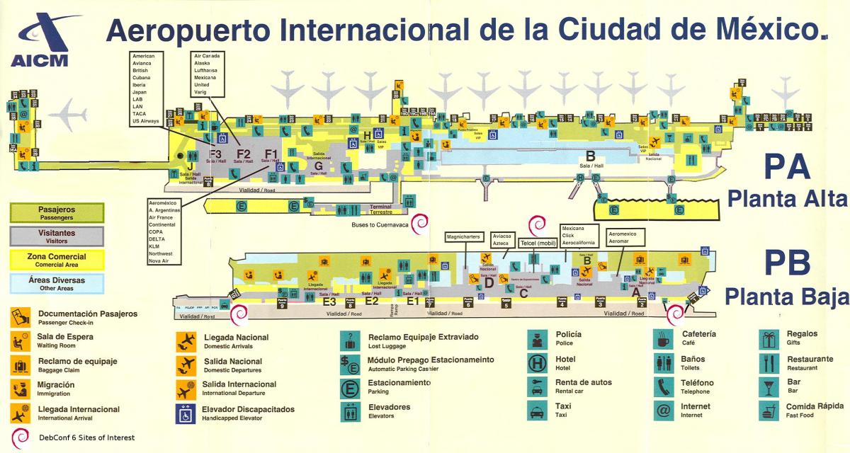 Аеропорт Мехіко карті