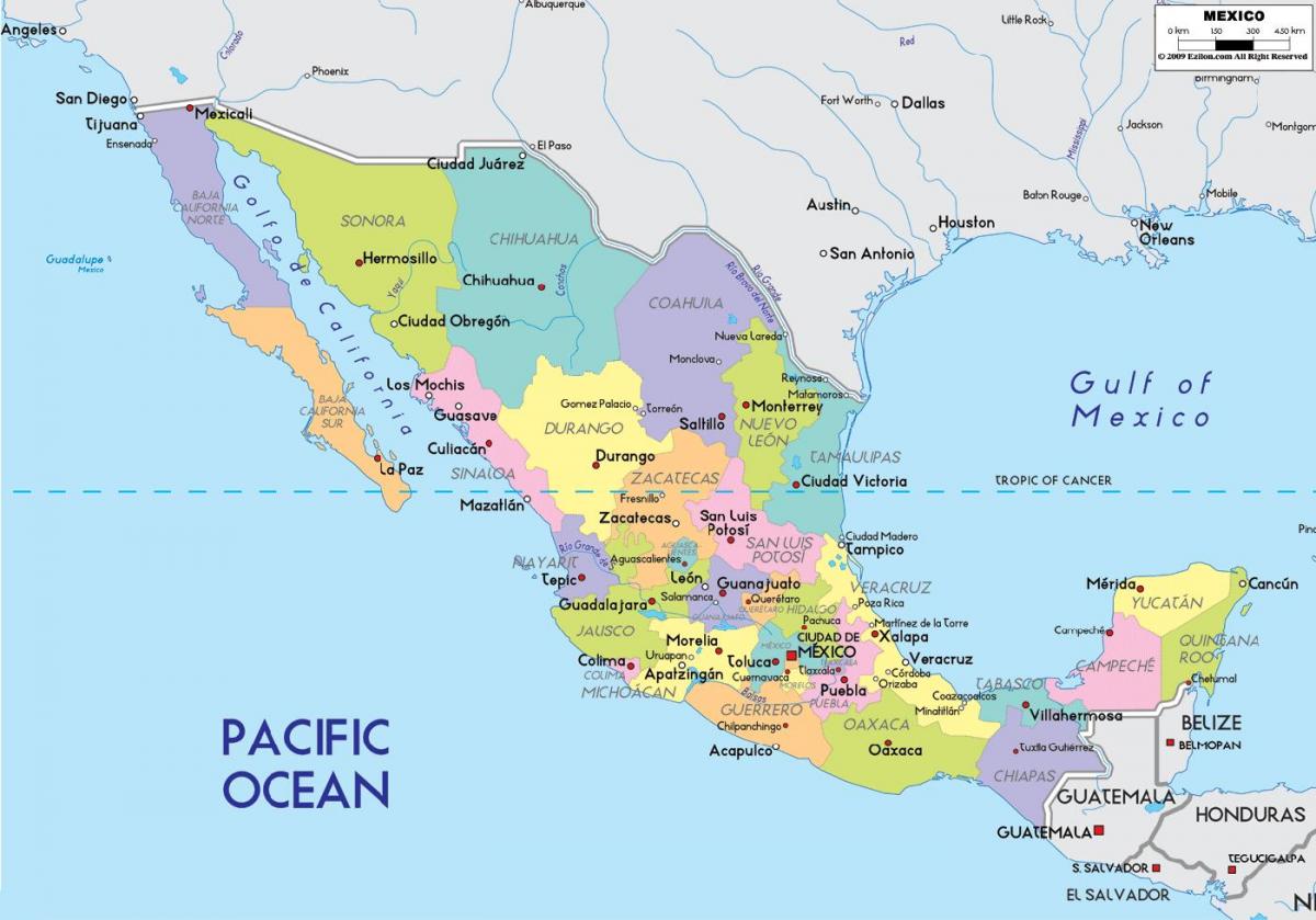 карта Мехіко держави