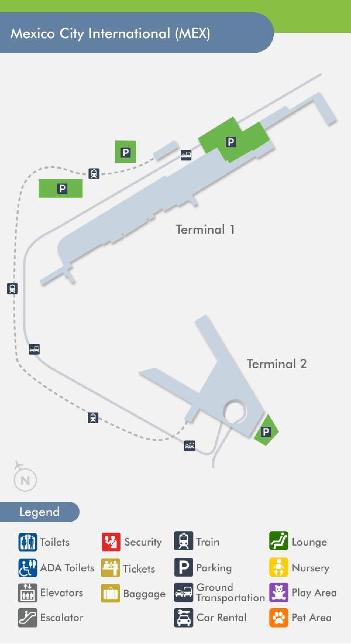 Мехіко, терміналу аеропорту карті