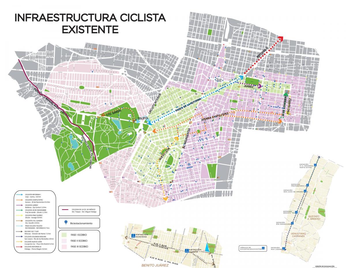 карта Мехіко велосипед