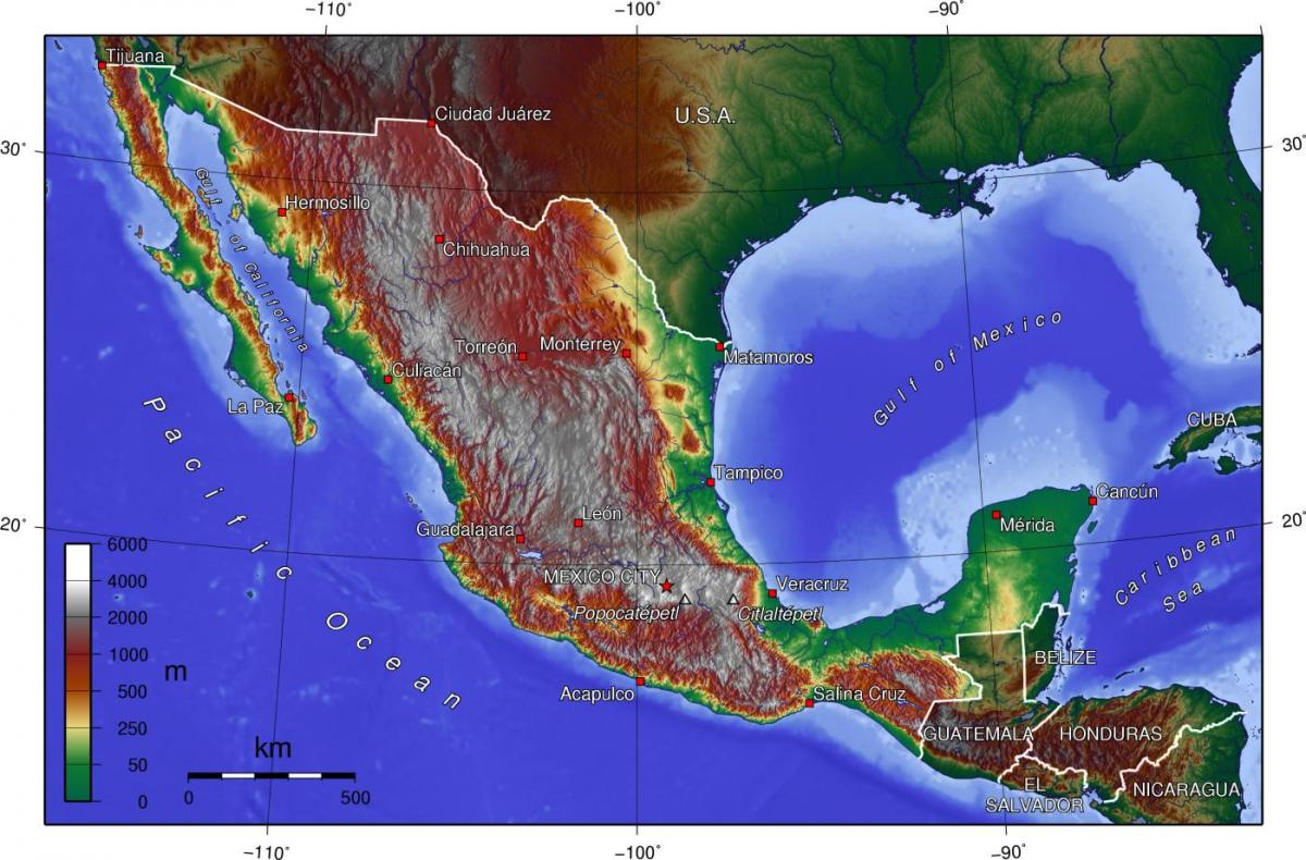 Мехіко топографічній карті