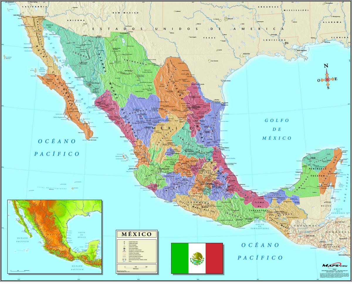 карта Мексики зіп код міста 