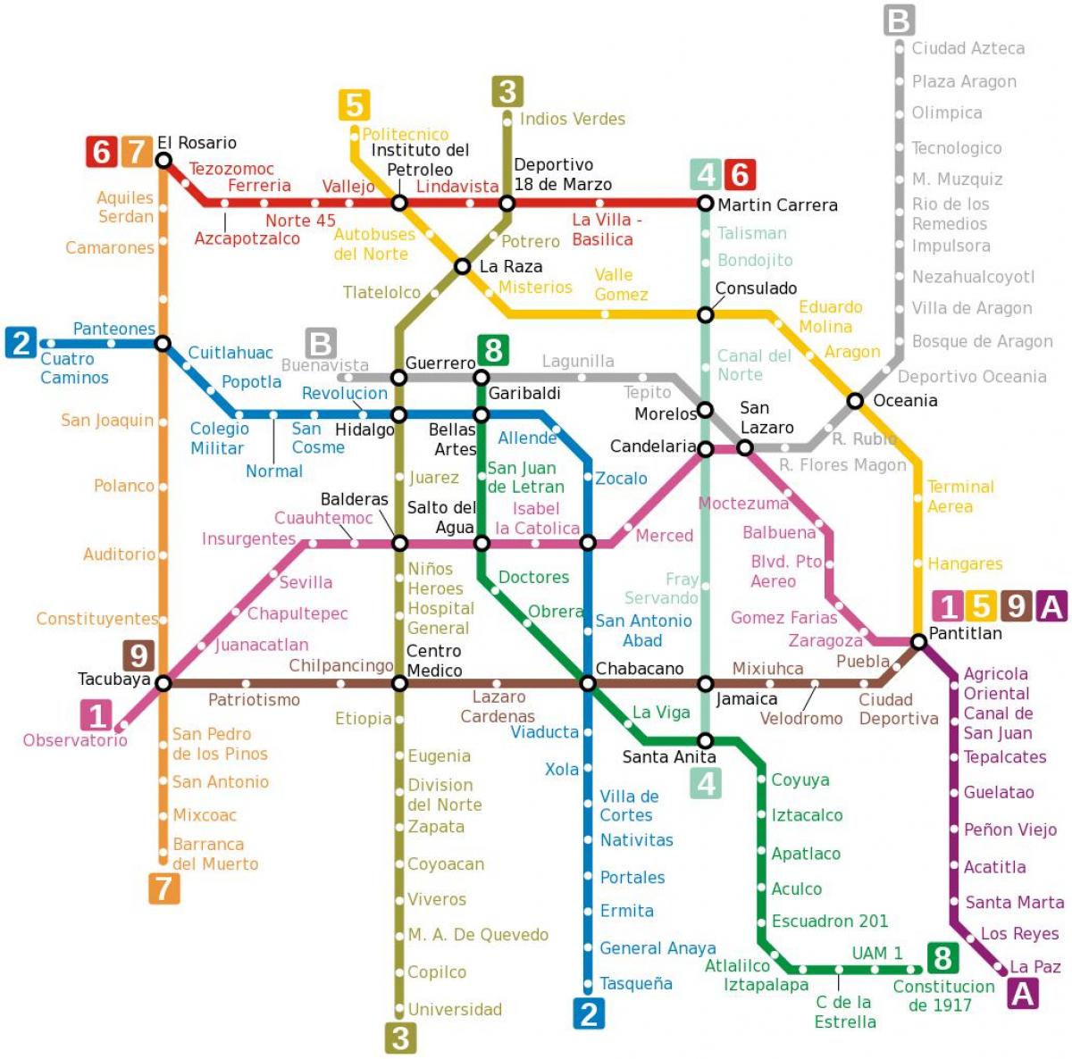 Мехіко на карті метро