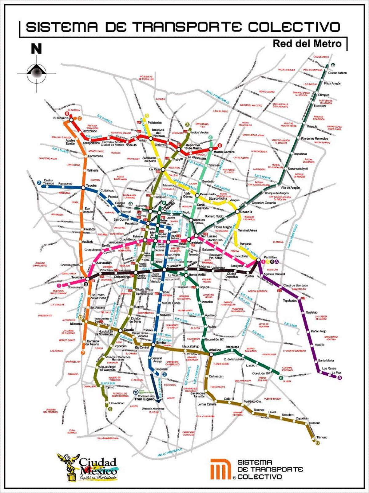 карта Мехіко транзитом