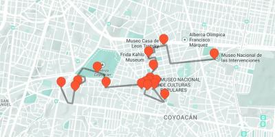 Карта Мехіко пішохідна екскурсія