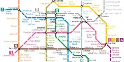 Мексика метро ДФ карті